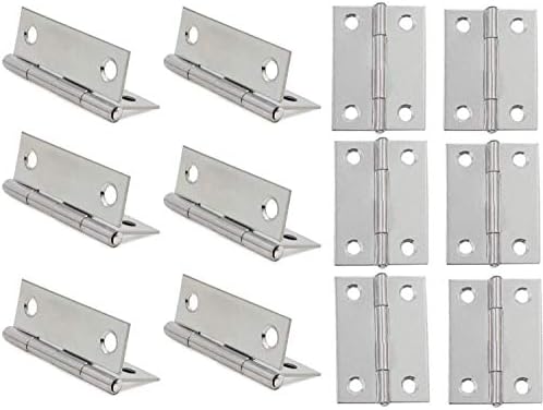 XMHF Folding Butt Hinge Silver Tone Pack of 12