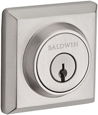 Secure Professionals Collection Baldwin Reserve Single Cylinder Trad Square Deadbolt Satin Nickel
