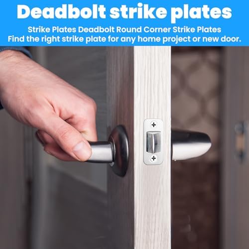2 Pack Deadbolt Strike Plates Stainless Steel Adjustable