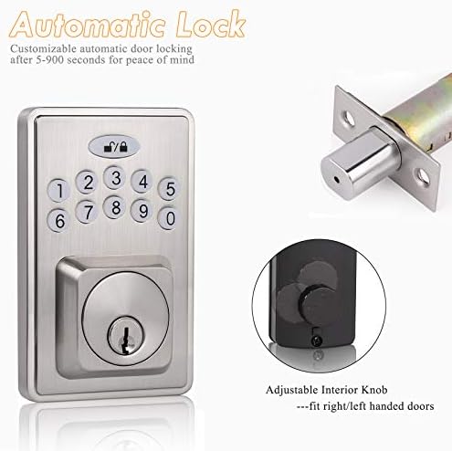Probrico Smart Keypad Lock Keyless Security with 100 Codes Auto-Lock
