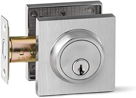 Modern Slim Single Cylinder Deadbolt Lock with Satin Nickel Finish