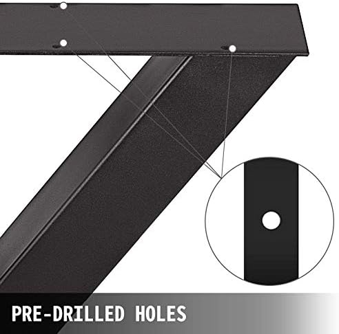 Vexclusive 2-Piece Heavy Duty Steel Table Legs with X-Frame Design