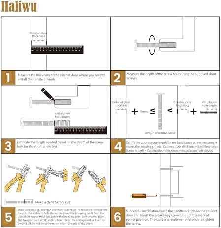 Haliwu 10 Pack Cabinet Knobs Brushed Nickel