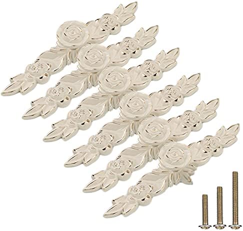 Elegant European-Style Rose Cabinet Knobs with Backplates