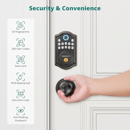 AkaGear Keyless Entry Deadbolt with Fingerprint and Keypad