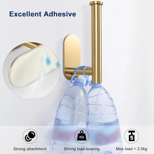 NearMoon Toilet Paper Holder Self Adhesive Brushed Gold