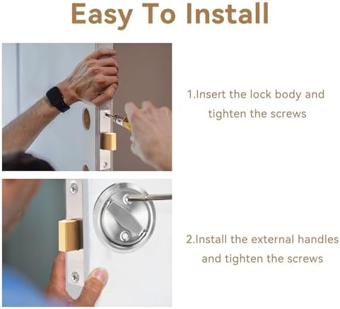 Stainless Steel Door Lock Triple-Lock System Heavy Duty Durable Design