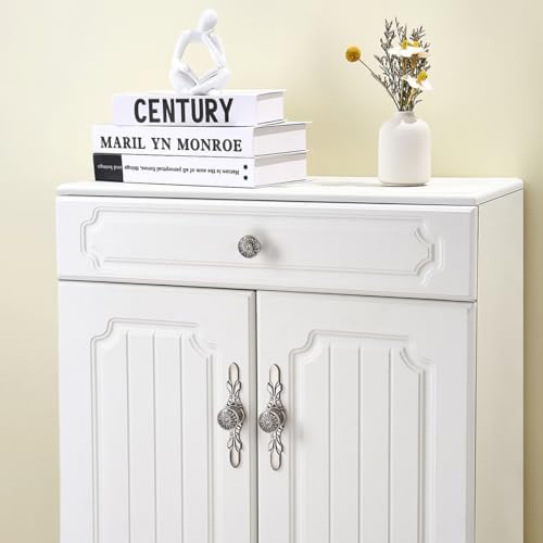 Round Knobs with Backplates for Cabinets 10-Piece Set