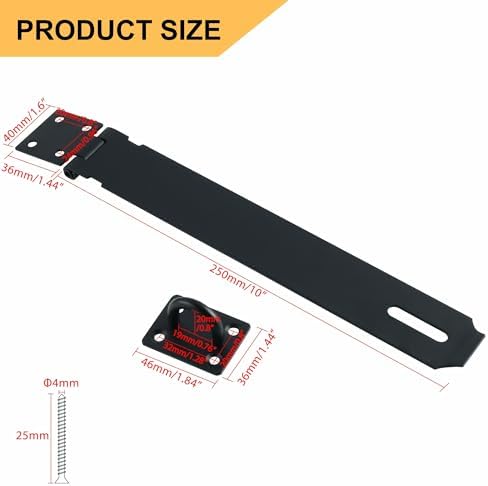 Alise Stainless Steel Hasp Lock for Doors Matte Black Premium Hinges