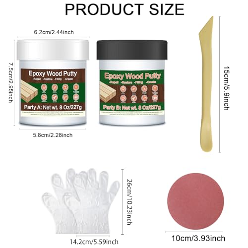 Perfect for Wood Furniture Repair - 16oz White Epoxy Putty Kit