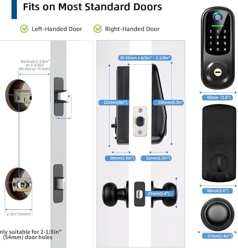 Yosimika Keyless Entry Door Lock with Fingerprint and Bluetooth