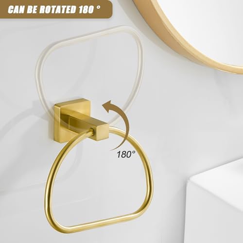 Leyden Gold Toilet Paper Holder Hand Towel Holder Modern Brass Bathroom Hardware Set