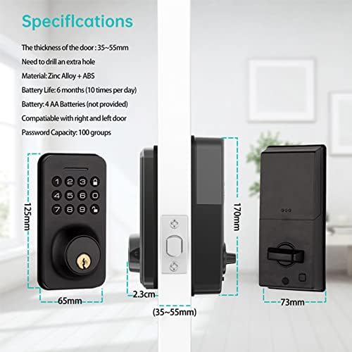 Splenssy Keyless Entry Deadbolt Lock with Keypad and 2 Keys
