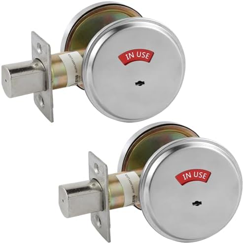 HISAFE In-UseVacant Commercial Deadbolt Heavy Duty Satin Chrome Grade 2 2 Packs