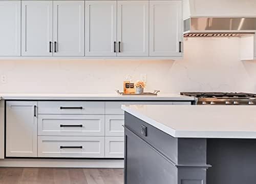 Amerdeco 6 Pack Matte Black Cabinet Pulls 5 Inch Hole Center