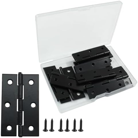 12 Pack 25 Inch Black Cabinet Hinges with Screws
