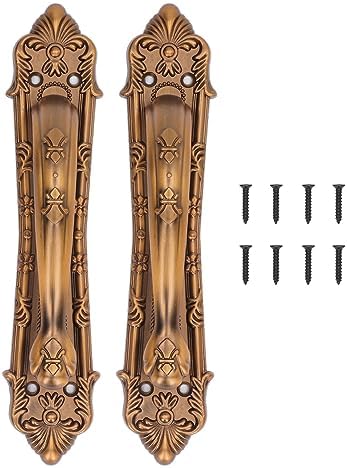 PerGar Heavy Duty Antique Barn Door Handle Set of 2 Large Rustic