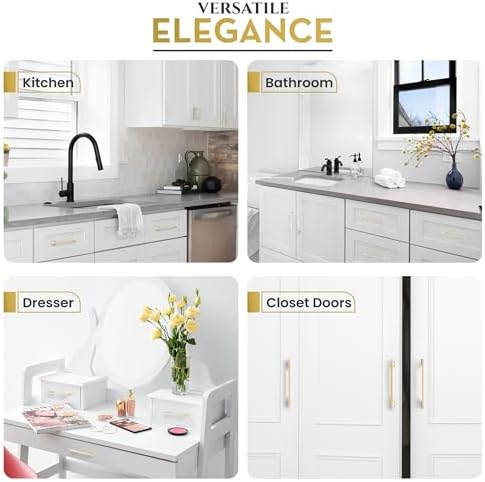 5-Piece Gold Cabinet Pulls brushed gold drawer pulls Kitchen cabinet hardware