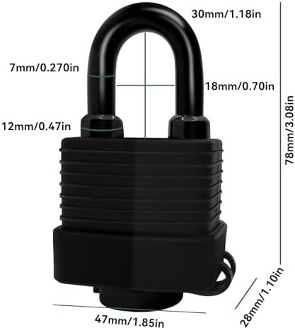 Weather-Resistant Outdoor Padlock with Chain