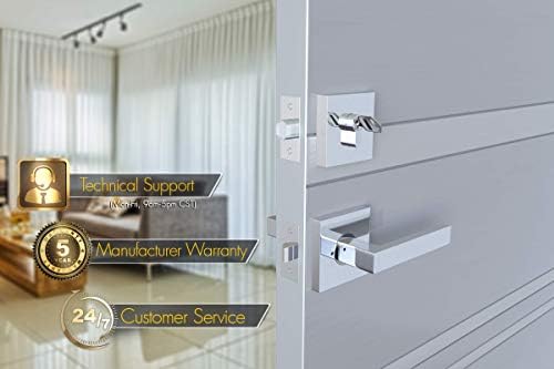Avalon Modern Deadbolt Square Rosette Polished Chrome