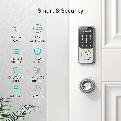 Hornbill Keyless Entry Door Lock Ensure Security One-Step Solution