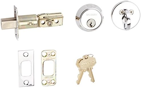 Baldwin Estate 8041260 Low Profile Contemporary Deadbolt in Polished Chrome