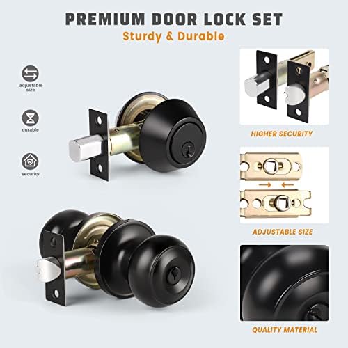 KNOBWELL Door Knob and Deadbolt Set Keyed Alike