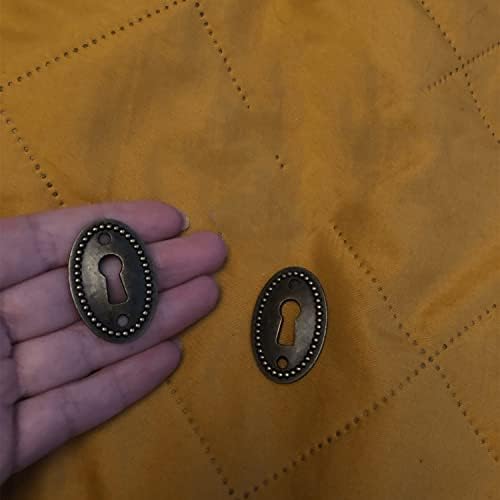 Dopinee 10-Pc Oval Stamped Brass Keyhole Cover Set