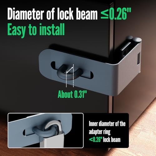 GEMASP Door Lock Hasp Latch 90 Degree Solid Iron Safety Packlock Clasp