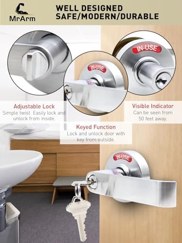 MrArm Keyed Entry Privacy Indicator Lock Silver