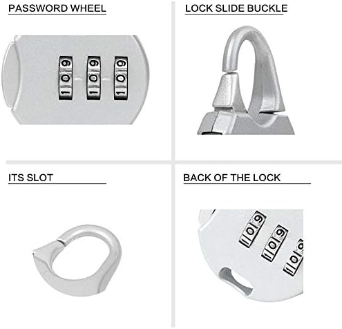 HillHome Secure Travel Combination Padlock Set for Luggage