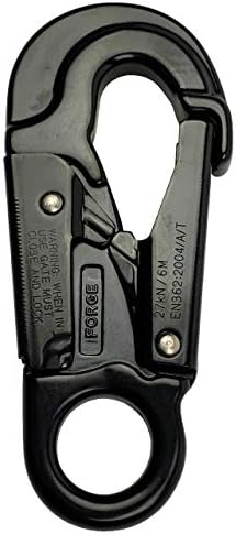 ProClimb Forged Aluminum Double-Lock Gate Captive Eye Snap Hook 27kN Black