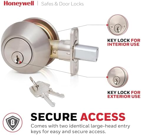 Honeywell - Double Cylinder Deadbolt Satin Nickel