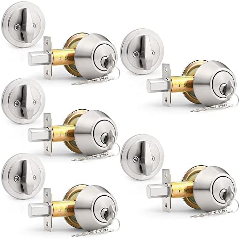 Probrico 5-Piece Door Deadbolts Keyed Alike Anti-Theft Zinc Alloy