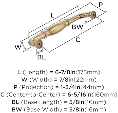 Amerock Traditional Cabinet Pull Champagne Bronze