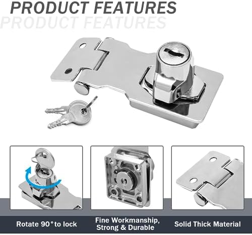 Durable 2-Piece Keyed Hasp Locks