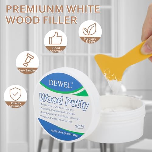 DEWEL White Wood Putty Wood Filler Kit - Excellent Wood Closure