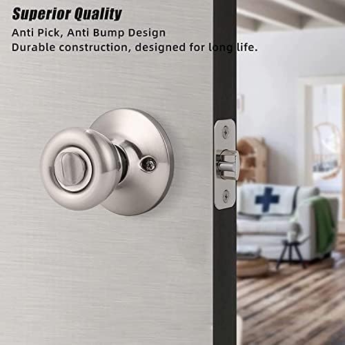 Secure Your Home Door with 4-Piece Brushed Nickel Strike Plate Set