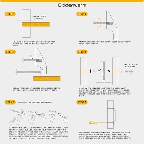 GoldenWarm 10-Piece Kitchen Cabinet Handles
