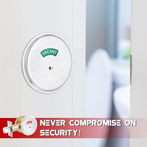 Tandefio 2 Pcs Vacant Occupied Bathroom Deadbolt with Occupancy Indicator