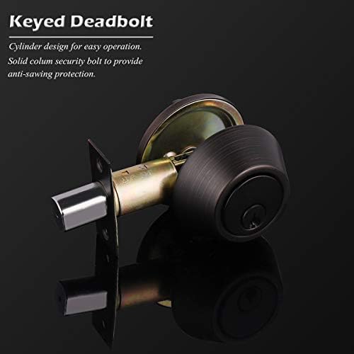 Gobrico 5-Piece Set Oil Rubbed Bronze Keyed-Alike Deadbolts