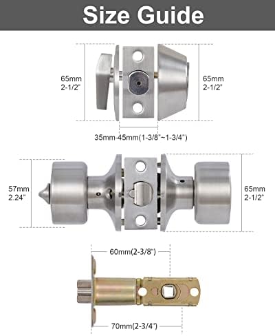 Lanwandeng 4 Sets Keyed Alike Door Knobs and Deadbolt Lock Combo Set