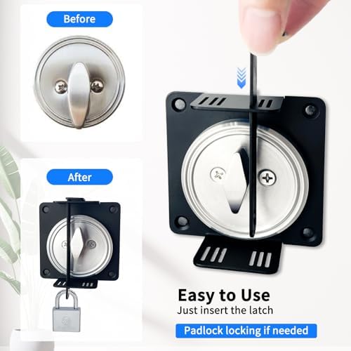 Enprotty Deadbolt Lock Guard Prevents Thumb Turns Adhesive Backing