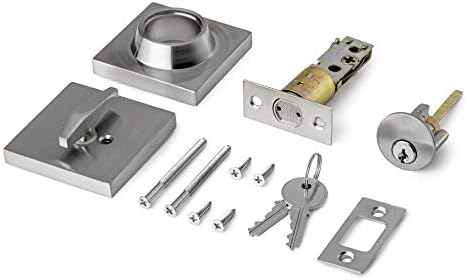 Modern Slim Single Cylinder Deadbolt Lock with Satin Nickel Finish