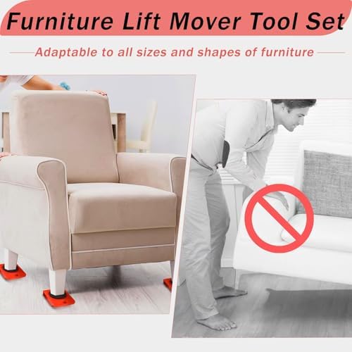 Furniture Lifter Set - Heavy Duty 5-Piece with Wheels for Easy Moving