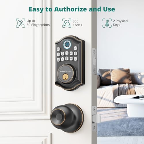AkaGear Keyless Entry Deadbolt with Fingerprint and Keypad