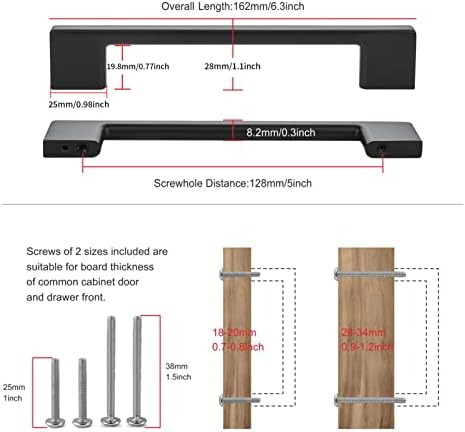 TUNNY 10-Piece Classic Cabinet Handle Set Matte Black