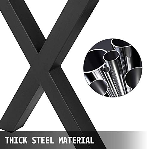 Vexclusive 2-Piece Heavy Duty Steel Table Legs with X-Frame Design