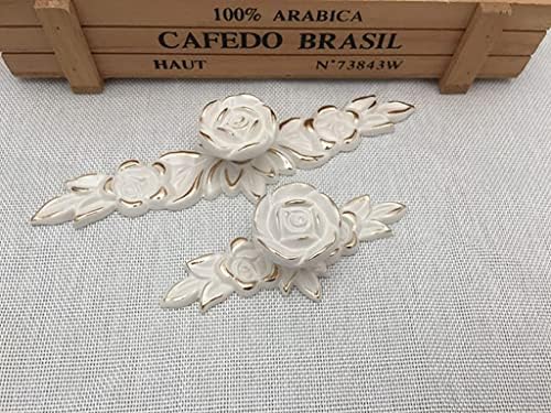 Elegant European-Style Rose Cabinet Knobs with Backplates