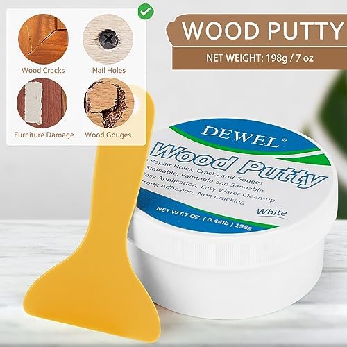 DEWEL White Wood Putty Wood Filler Kit - Excellent Wood Closure
